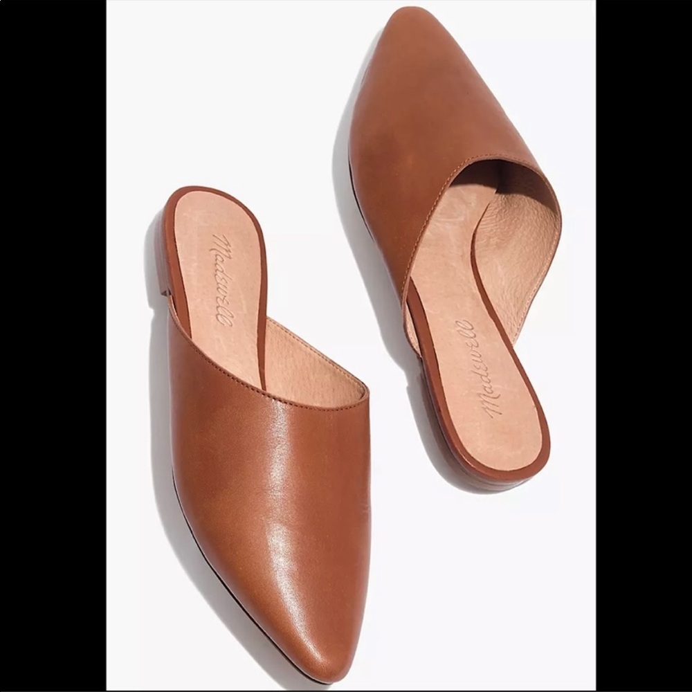 Madewell Remi Mule Tan Leather English Saddle 8